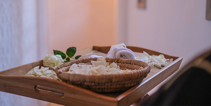 Bienvenida en spa con refrescos tradicionales